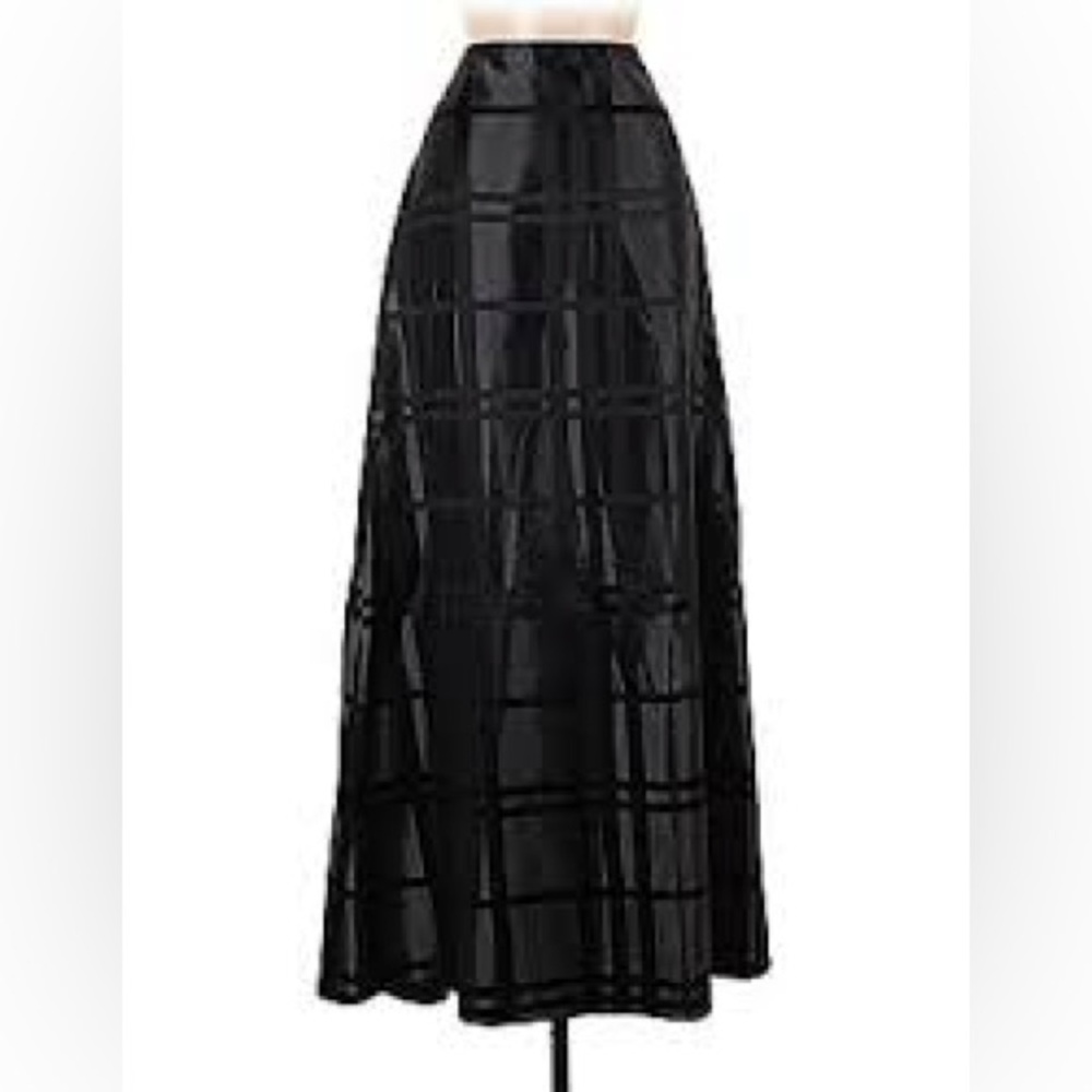 NWT JS COLLECTIONS Maxi Skirt Satin Check Black